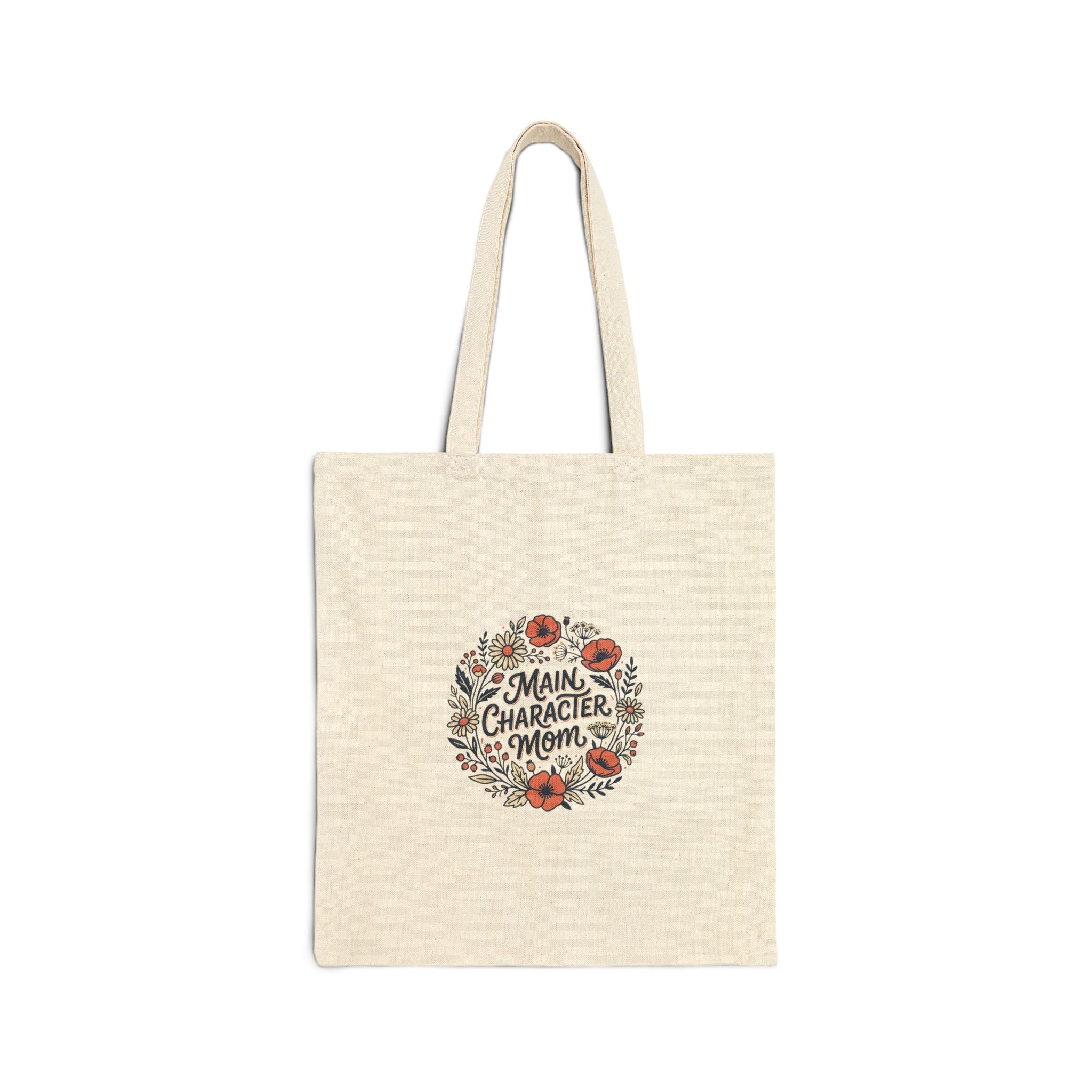 Main Character Mom Tote | Mother’s Day Minimal Typographic, Floral Accent