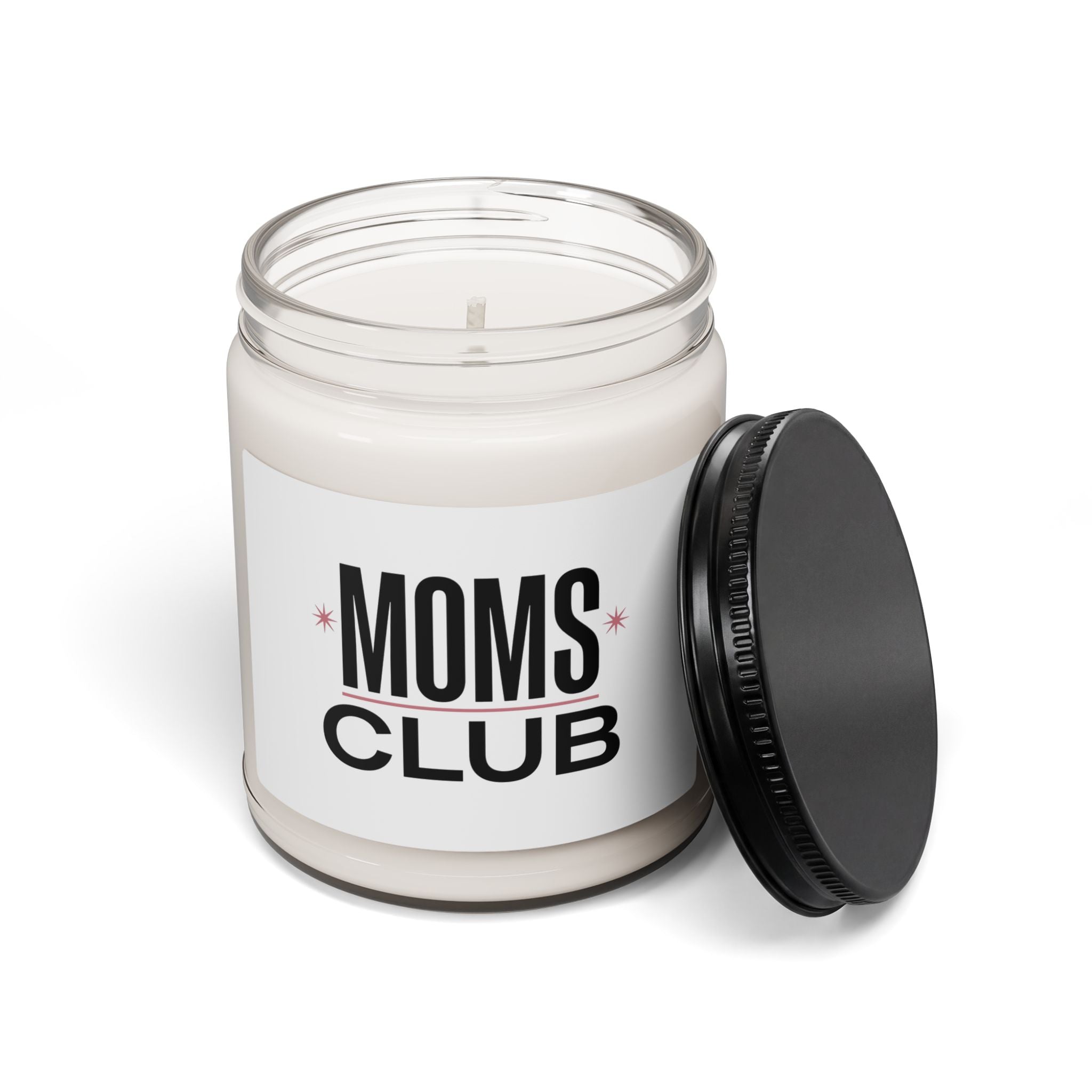 MOMS CLUB Candle | Scented Soy Candle, Minimal Typographic Mom Identity