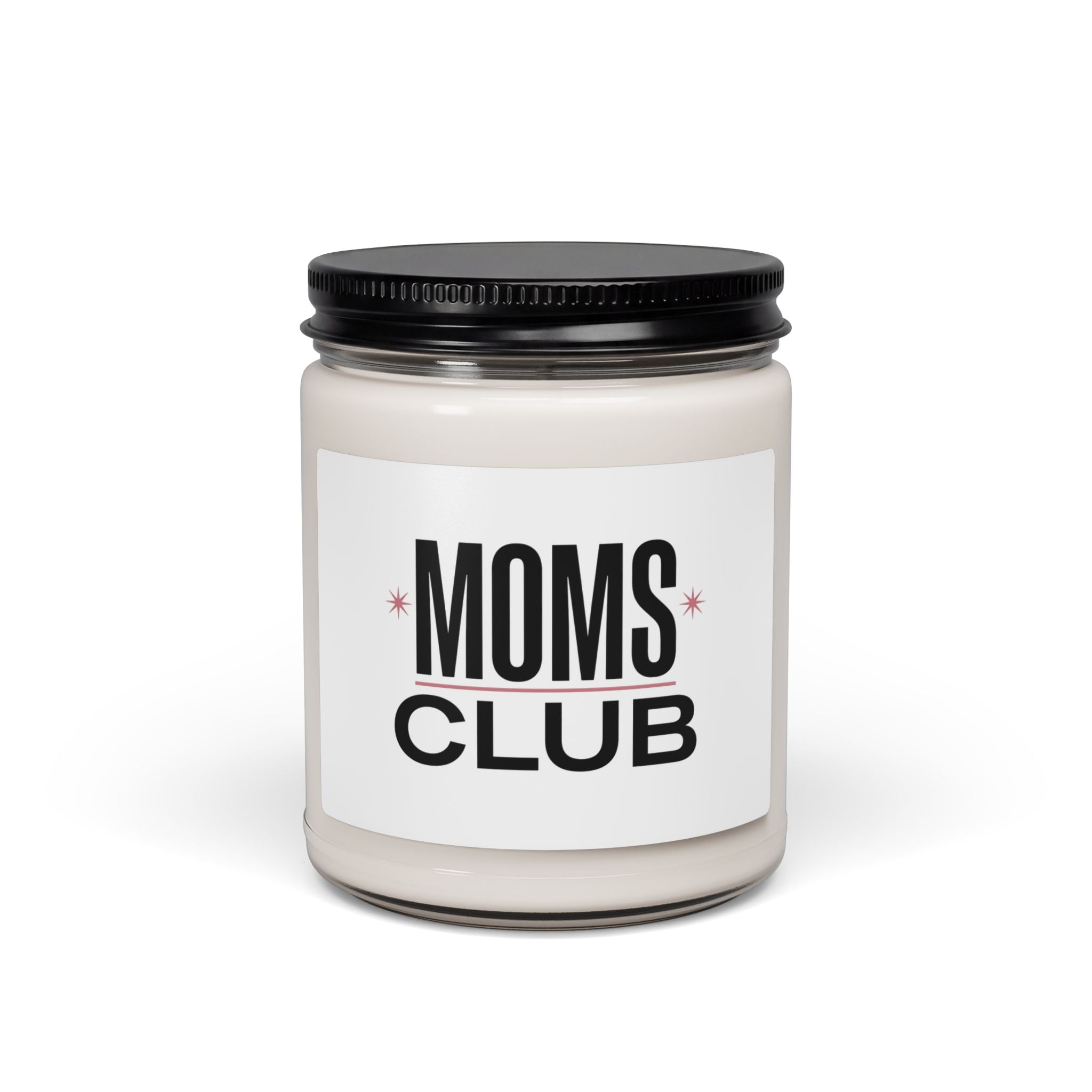 MOMS CLUB Candle | Scented Soy Candle, Minimal Typographic Mom Identity