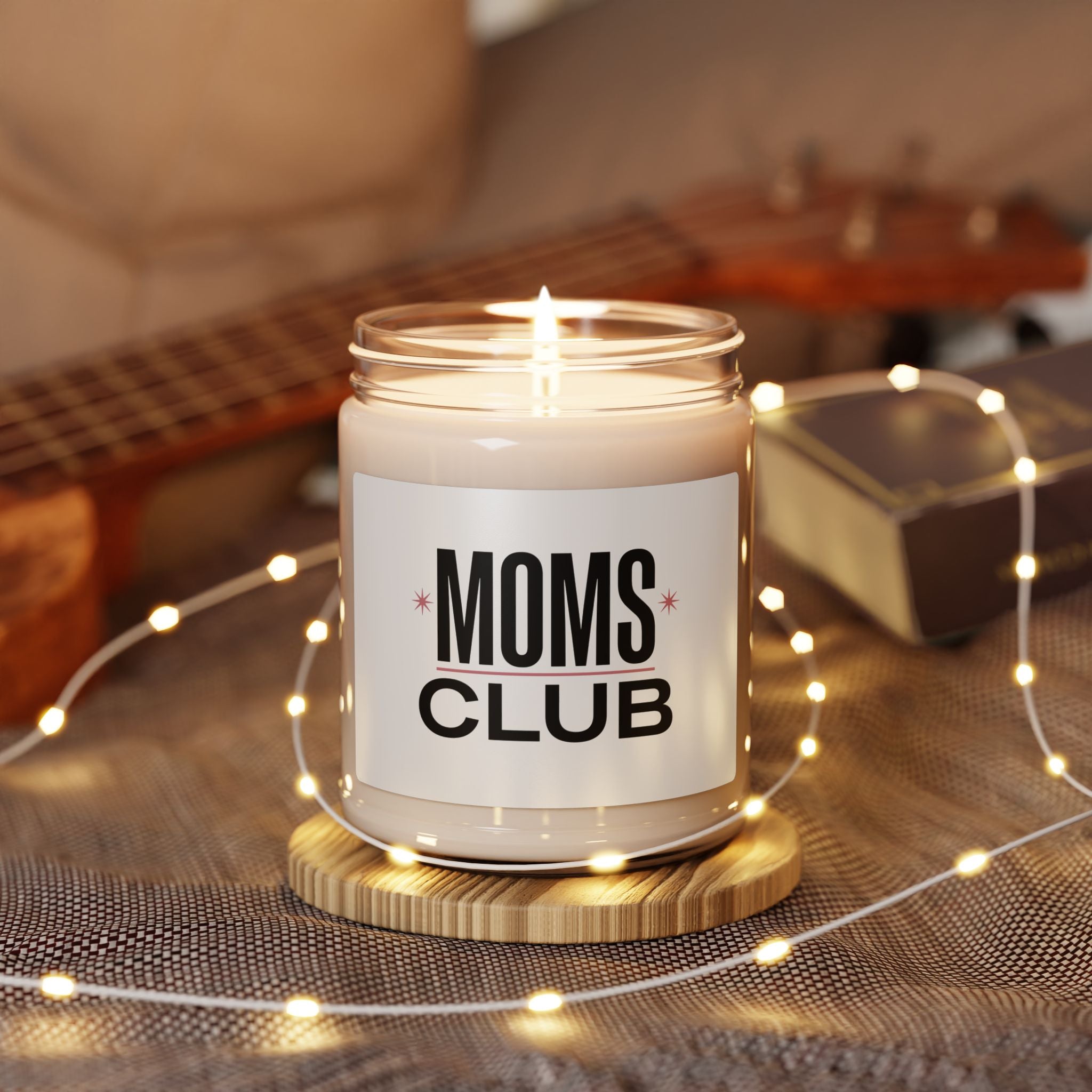 MOMS CLUB Candle | Scented Soy Candle, Minimal Typographic Mom Identity
