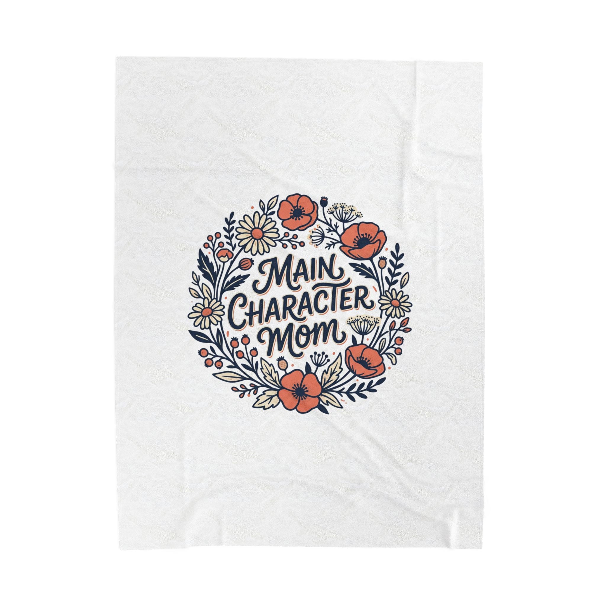 Main Character Mom Velveteen Blanket | Minimal Typographic Mother's Day